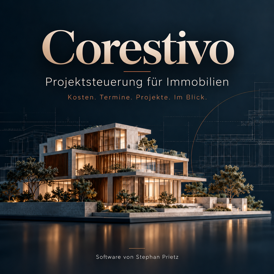 Corestivo von Stephan Prietz – Projektsteuerung für Immobilien; symbolisches Architekturmodell.