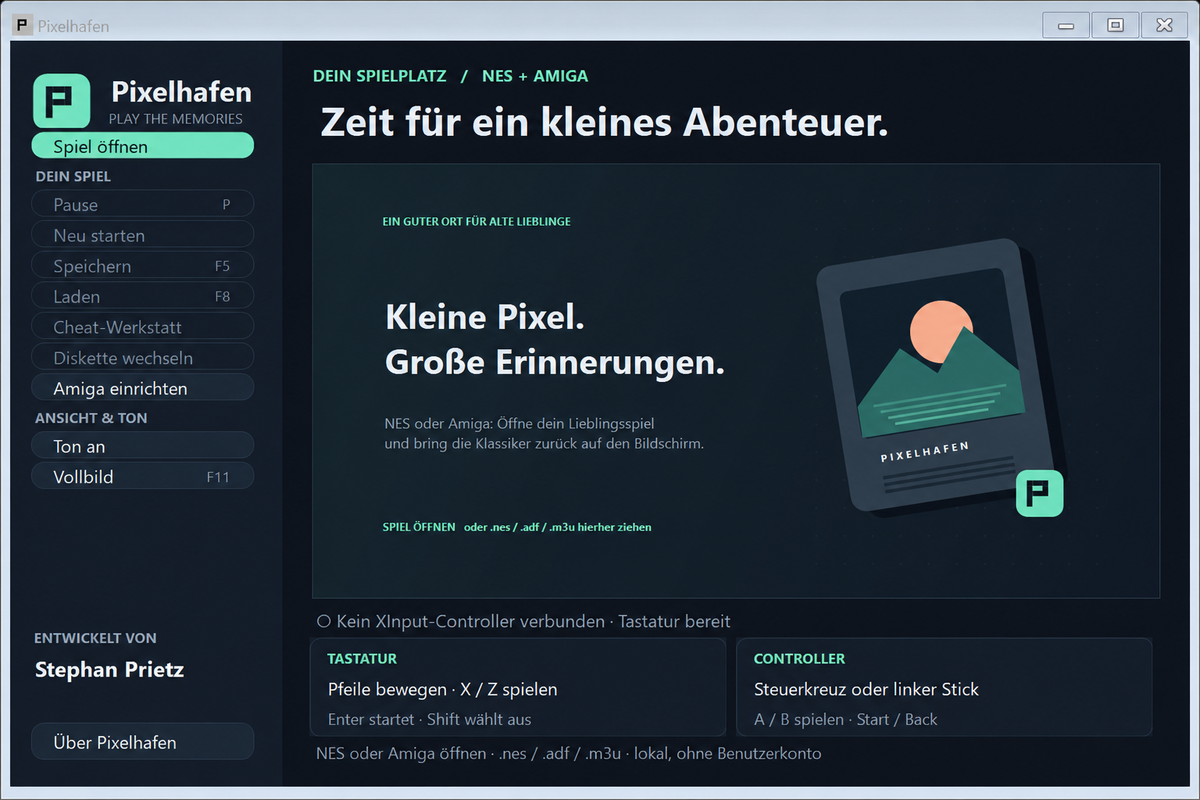 Pixelhafen Benutzeroberfläche – Anbieterbeschriftung für Klarfink angepasst