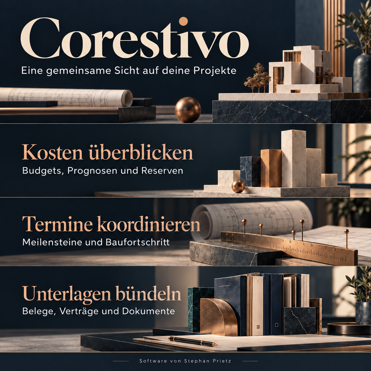 Corestivo von Stephan Prietz: Kosten, Termine und Unterlagen im Überblick. Symbolische Darstellung.