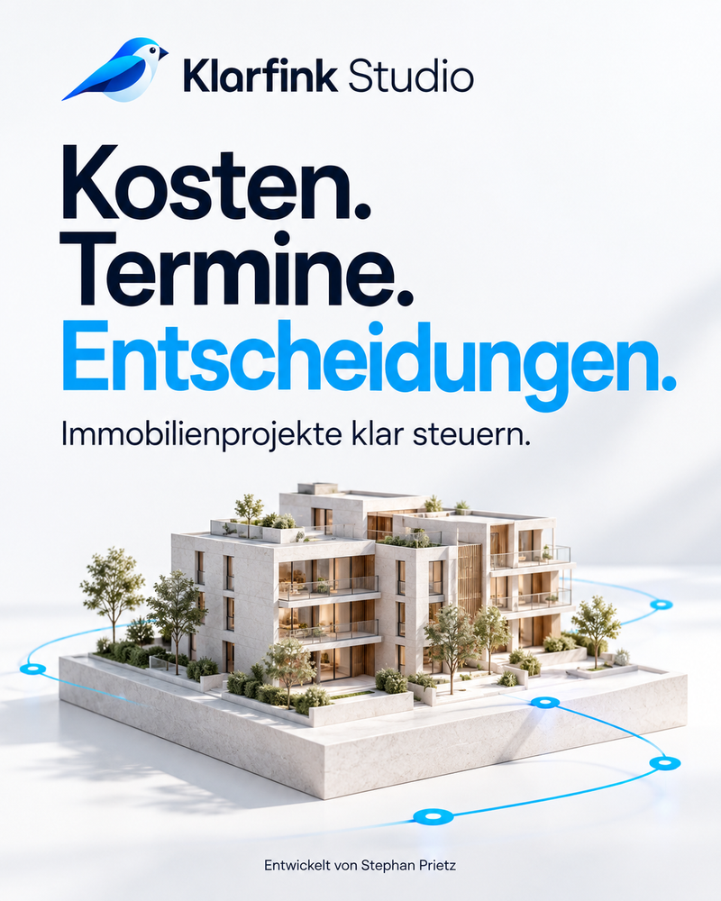 Klarfink Studio – Kosten, Termine und Entscheidungen für Immobilienprojekte
